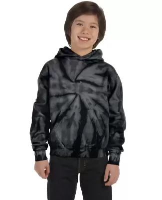 Tie-Dye CD877Y Youth 8.5 oz. d Pullover Hooded Swe SPIDER BLACK