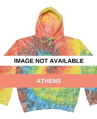 Tie-Dye CD8888 Adult d Full-Zip Hooded Sweatshirt ATHENS