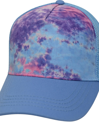 Tie-Dye CD9200 Adult Trucker Hat in Blue ocean