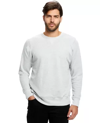 US Blanks US8000 Men's Long-Sleeve Pullover Crew in Ash heather grey