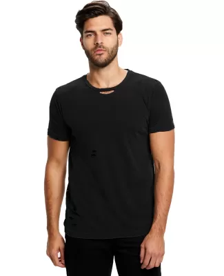 US Blanks US5524G Unisex Pigment-Dyed Destroyed T- in Black