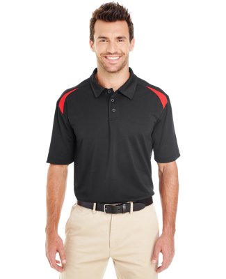 Dickies LS66 Men's 6 Oz. Performance Team Polo in Black/ eng red