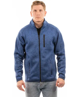 Burnside Clothing 3901 Men's Sweater Knit Jacket in Heather navy