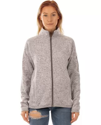 Burnside Clothing 5901 Ladies' Sweater Knit Jacket in Heather grey