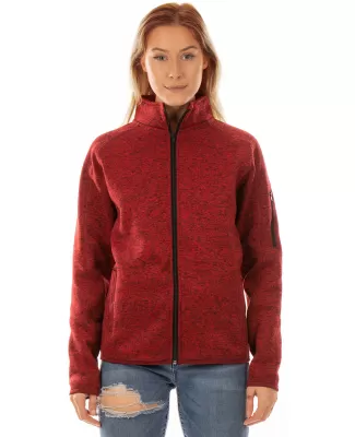 Burnside Clothing 5901 Ladies' Sweater Knit Jacket in Heather red