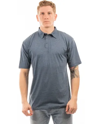 Burnside Clothing 0800 Men's Fader Jersey Polo in Heather navy