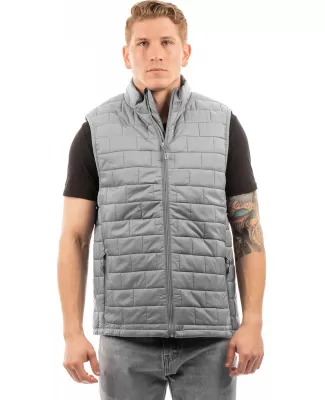 Burnside Clothing 8703 Adult Box Quilted Puffer Ve in Steel