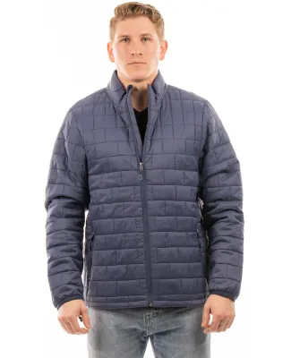 Burnside Clothing 8713 Adult Box Quilted Puffer Ja in Navy