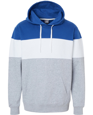 J America 8644 Men's Varsity Pullover Hooded Sweat in Royal/ oxford