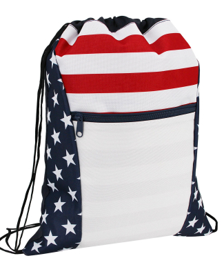 Liberty Bags OAD5050 OAD Americana Drawstring Bag in Red/ white/ blue