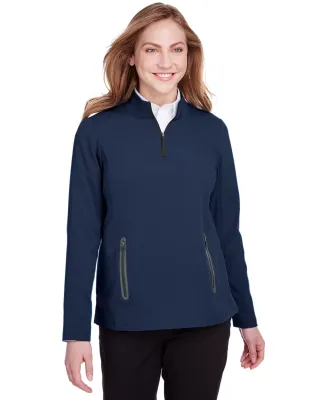 North End NE401W Ladies' Quest Stretch Quarter-Zip CLASSC NVY/ CRBN