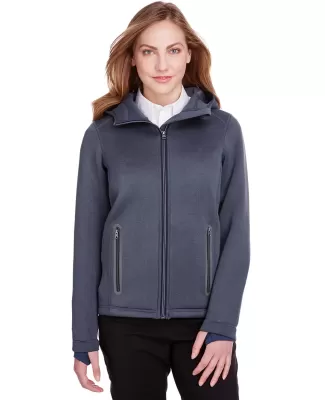North End NE707W Ladies' Paramount Bonded Knit Jac CLSC NVY HT/ CRB