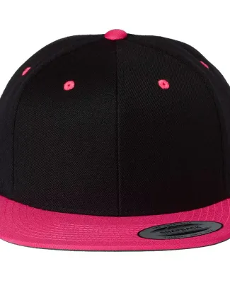 Yupoong-Flex Fit 6089M Adult 6-Panel Structured Fl BLACK/ NEON PINK