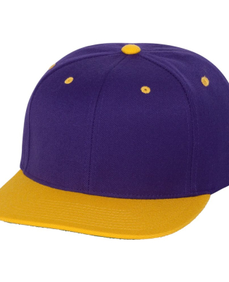 Yupoong-Flex Fit 6089M Adult 6-Panel Structured Fl PURPLE/ GOLD