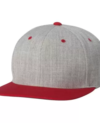 Yupoong-Flex Fit 6089M Adult 6-Panel Structured Fl HEATHER/ RED