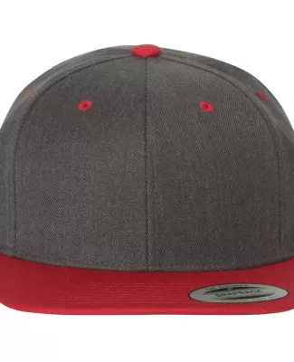 Yupoong-Flex Fit 6089M Adult 6-Panel Structured Fl DRK HTHR/ RED