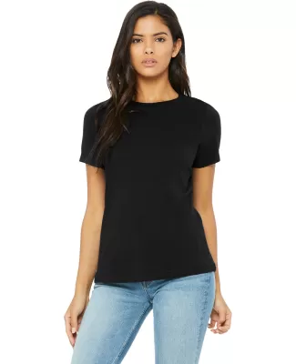 Bella + Canvas 6400 Ladies' Relaxed Jersey Short-S in Black