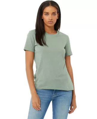 Bella + Canvas 6400 Ladies' Relaxed Heather CVC Sh in Heather sage