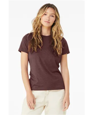 Bella + Canvas 6400 Ladies' Relaxed Heather CVC Sh in Heather maroon