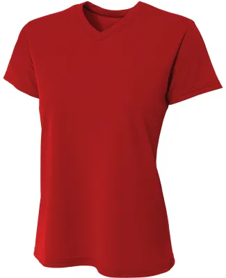 A4 Apparel NW3402 Ladies' Sprint Performance V-Nec in Scarlet