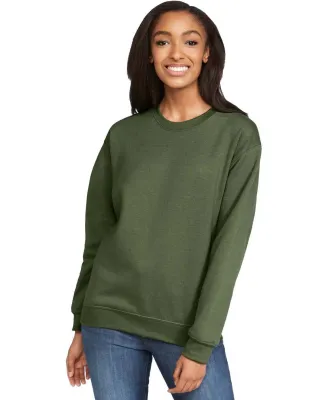 Gildan SF000 Adult Softstyle® Fleece Crew Sweatsh in Military green