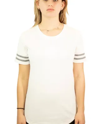 Gildan 500VTL Heavy Cotton™ Ladies' Victory T-Sh WHITE/ GRP HTHR