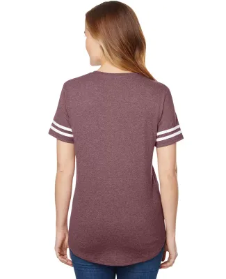 Gildan 500VTL Heavy Cotton™ Ladies' Victory T-Sh HTH MAROON/ WHT