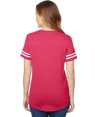 Gildan 500VTL Heavy Cotton™ Ladies' Victory T-Sh HEATHR RED/ WHT