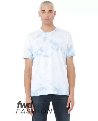 Bella + Canvas 3100RD Unisex Tie Dye T-Shirt in Wht/ sky blue