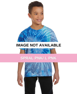 Tie-Dye CD100Y Youth 5.4 oz. 100% Cotton T-Shirt SPRAL PNK/ L PNK