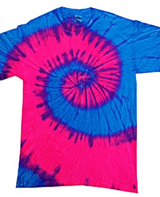 Tie-Dye CD100Y Youth 5.4 oz. 100% Cotton T-Shirt FLO BLUE/ PINK