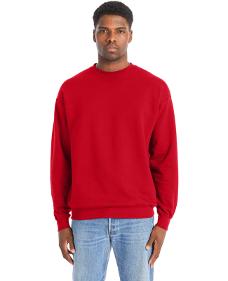 Hanes RS160 Adult Perfect Sweats Crewneck Sweatshi in Athletic red