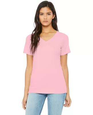 Bella + Canvas 6405 Ladies' Relaxed Jersey V-Neck  PINK