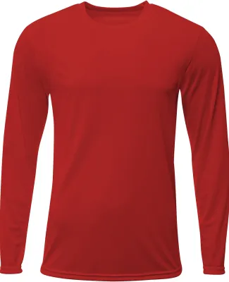 A4 Apparel N3425 Men's Sprint Long Sleeve T-Shirt in Scarlet