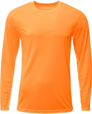 A4 Apparel N3425 Men's Sprint Long Sleeve T-Shirt in Safety orange