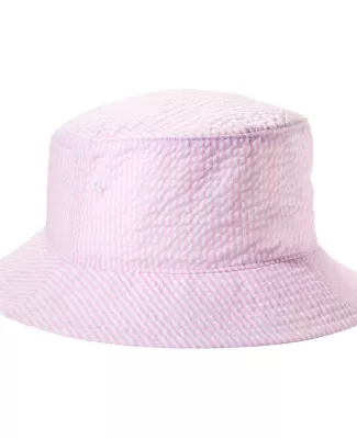 Big Accessories BA676 Crusher Bucket Hat in Pink seersucker