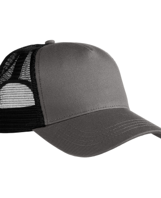 econscious EC7094 5-Panel Organic/RPET Trucker Cap in Charcoal/ black