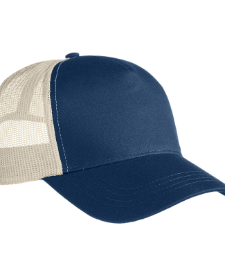 econscious EC7094 5-Panel Organic/RPET Trucker Cap in Pacific/ oyster