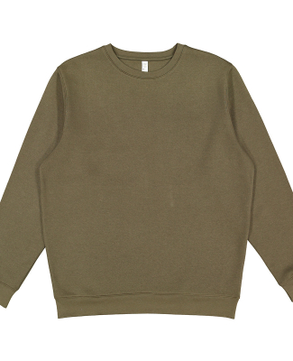 LA T 6925 Unisex Eleveated Fleece Sweatshirt in Military green