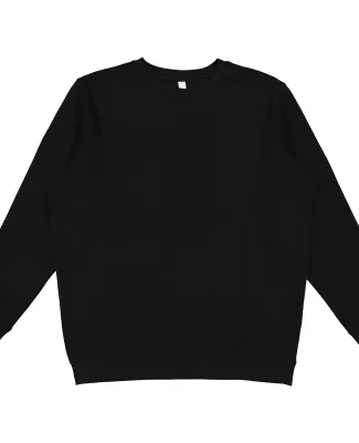 LA T 6925 Unisex Eleveated Fleece Sweatshirt BLACK