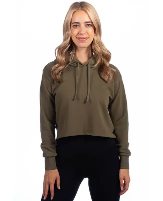 Next Level Apparel 9384 Ladies' Cropped Pullover H in Military green