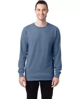 Hanes GDH200 Unisex Garment-Dyed Long-Sleeve T-Shi in Saltwater