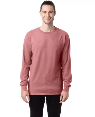 Hanes GDH200 Unisex Garment-Dyed Long-Sleeve T-Shi in Mauve