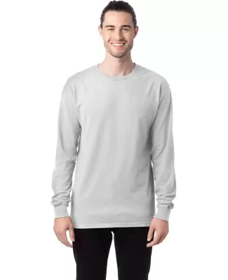 Hanes GDH200 Unisex Garment-Dyed Long-Sleeve T-Shi in White