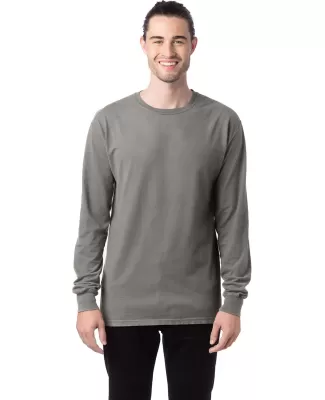 Hanes GDH200 Unisex Garment-Dyed Long-Sleeve T-Shi in Concrete