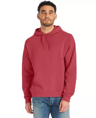 Hanes GDH450 Unisex Pullover Hooded Sweatshirt in Crimson fall