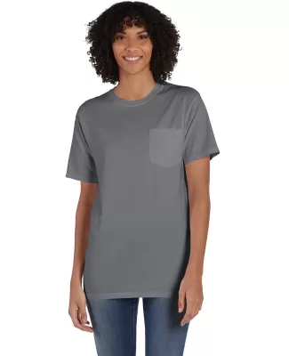 Hanes GDH150 Unisex Garment-Dyed T-Shirt with Pock in Concrete