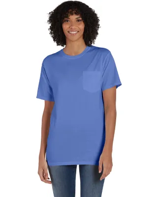 Hanes GDH150 Unisex Garment-Dyed T-Shirt with Pock in Deep forte