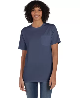 Hanes GDH150 Unisex Garment-Dyed T-Shirt with Pock in Anchor slate
