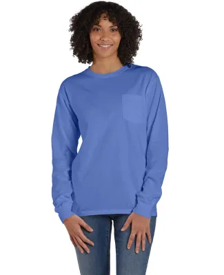 Hanes GDH250 Unisex Garment-Dyed Long-Sleeve T-Shi in Deep forte